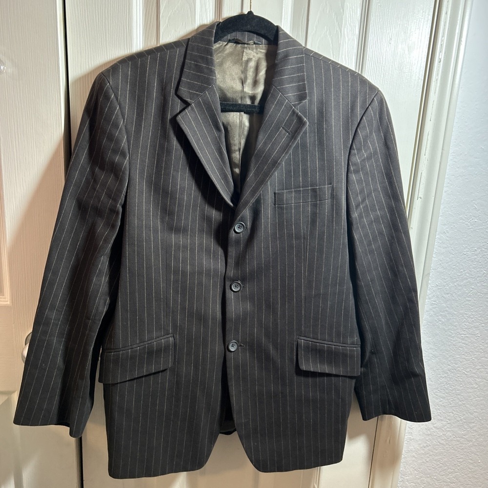 Banana Republic Tailored 3 Button Striped Blazer 42S Cotton‎ Jacket